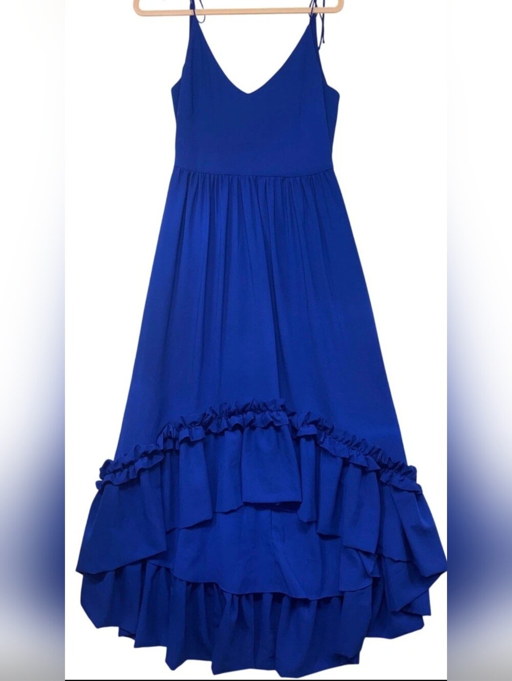 Blue Ruffled High-Low Dress